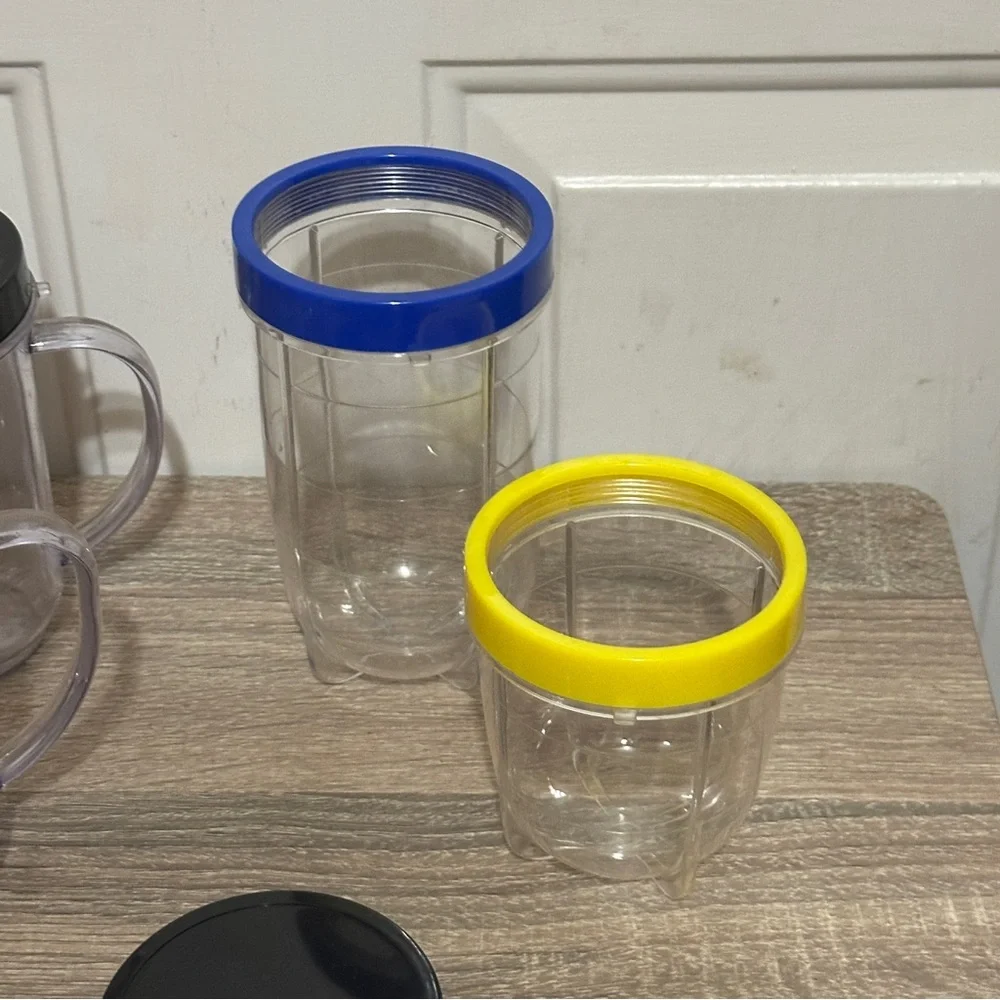 LOT Magic Bullet Original Party Mugs + 4 Lids + Short Cup 13 Piece Set‎